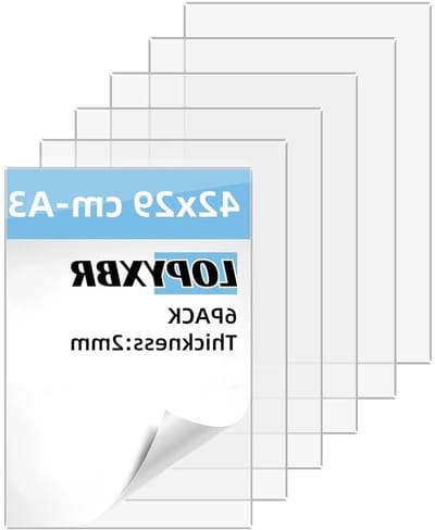 Acrylaatplaat Set van 6 Stuks, 42 x 29 cm, 2 mm Dikte, Transparant Acrylaat voor Thuisdecoratie en Presentatie