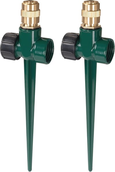 2 Stuks Metalen Gazonsproeier - Automatische 360 Graden Sproeier voor Tuin en Gras