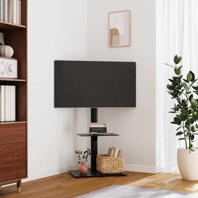 vidaXL - Tv-standaard - hoekmodel - 2-laags - voor - 32-65 - inch - zwart