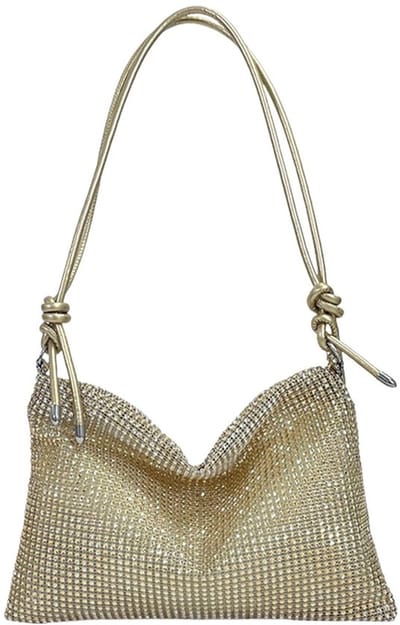 Dailygoody - Gouden Rhinestone Crossbody Tas - Elegante Clutch met