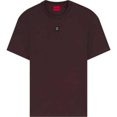 Hugo Heren Dalile Stacked T-shirt (Donkerbruin)