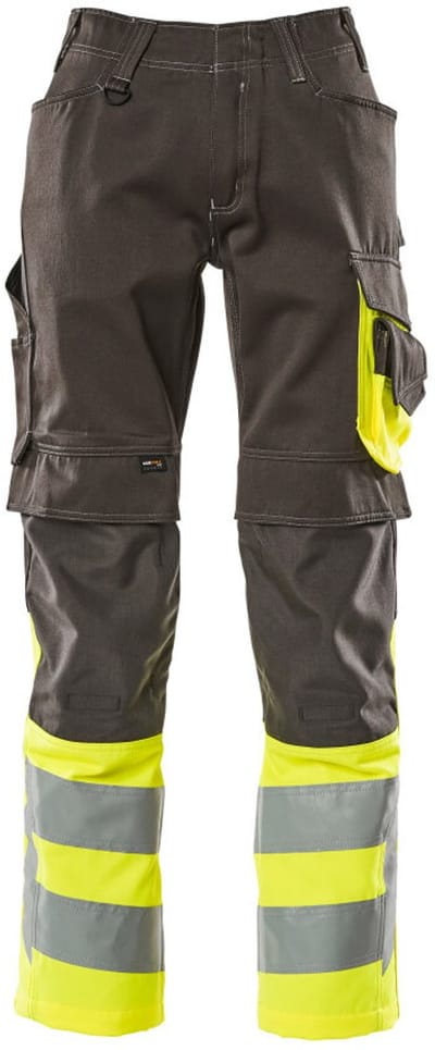 Mascot Safe Supreme Broek met kniezakken 15679-860 - donkerantraciet/hi-vis geel - C47 - 76