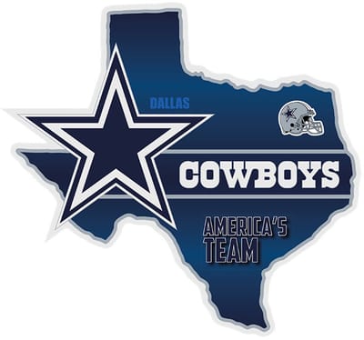 Signs USA - wandbord - dibond - Dallas Cowboys - NFL - 25,6 x 23,8 cm