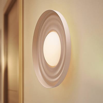Lindby LED wandlamp Waves, beige, Ø 43 cm, metaal