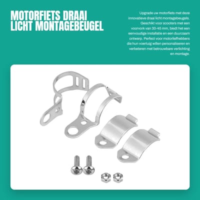 Dailygoods- Draai Licht Montagebeugel - 2 Stuks - Geschikt voor Scooter - Voorvork 30-45 mm - Slijtvast - Glad Randontwerp - Knipperlichtbeugel