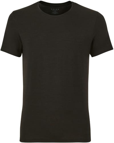 FALKE Daily ClimaWool Crew Neck sneldrogend wol lyocell top van onderlaag heren zwart - maat S