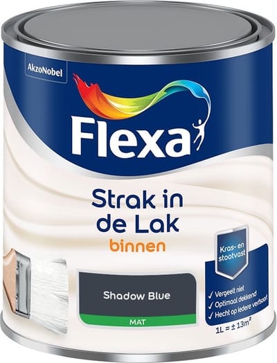 Flexa - Strak In De Lak Binnenlak Mat - Shadow Blue - Mengverf - 1 L