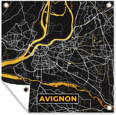 Tuin poster Plattegrond – Kaart – Avignon - Frankrijk – Stadskaart - 200x200 cm - Tuindoek