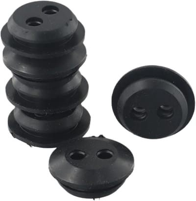 Brandstoftank Grommets - Rubberen Doorvoertules - Bosmaaier Onderhoud - Sterke Afdichting 2 Gaten - 20mm 24mm 5mm - Zwart