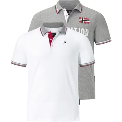 Jan Vanderstorm herren Poloshirts, Set Van 2 - 56/58 - grijs - Plus Size