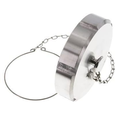 Blindwartel Rd110 X 1/4'' DN 80 RVS 1.4301 NBR DIN 11851 FDA 21 met Ketting