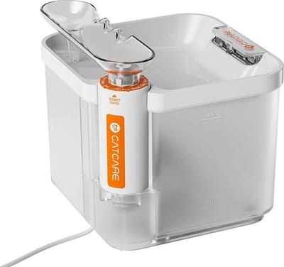 DrPhone AluPet6 – Drinkfontein Kat met Ultra-filtratiefilter – extra schoon water 2.5L - voor katten – Waterdispenser met Ultrastille Slimme Pomp – Wit