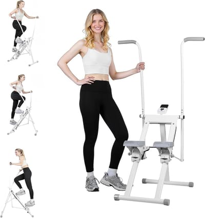 Trap Stepper - Klimmer Machine - Full Body Fitness - Opvouwbaar Ontwerp - 120 kg laadvermogen - Wit