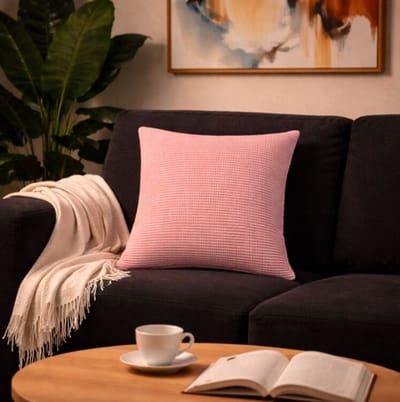 Waffle Harmony Collection Kussenhoes – Roze – 45x45 cm