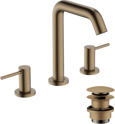hansgrohe Tecturis S - Wastafelkraan - 3-gats uitvoering - Met afvoerplug - 150mm maat - Brushed Bronze
