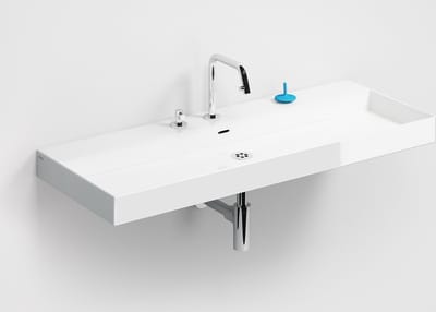 Clou New Wash Me wastafel 110cm, zonder plug, wit keramiek