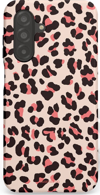 Casetastic hoesje geschikt voor Samsung Galaxy A26 - Dubbellaagse bescherming - Tropische Panter - Fashion Case - Zand Zwart Koraal