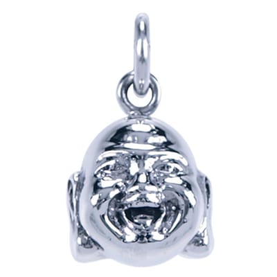 Zilveren Hotei hoofd ketting hanger