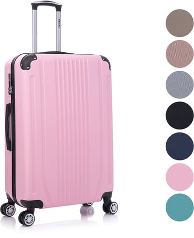 TRALEX - Levante - Medium koffer - 73L - 71x46x26cm - ABS - Harde schaal - Cijferslot - Lichtgewicht - Flexibel - Duurzaam - Stille (rubberen) wielen - Dubbele Spinner-wielen - Lichtroze