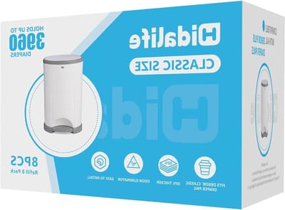 HIDALIFE Refills compatible with Dekor Classic Diaper Pails, Disposable Diaper Garbage Bags, Extra Thick Diaper Bucket Refill Liners, Hold up to 3960 Diapers (8 Pack)