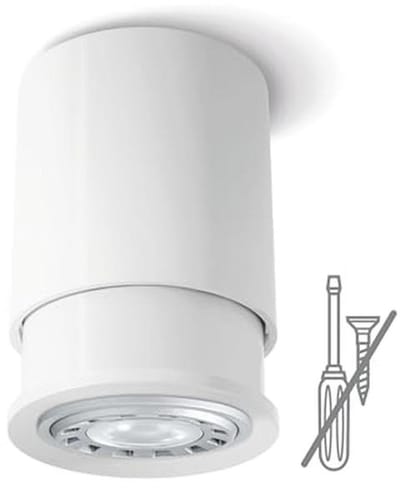 Eenvoudige Plafondlamp met Haak – Gereedschapsloze Installatie, GU10 LED – Wit