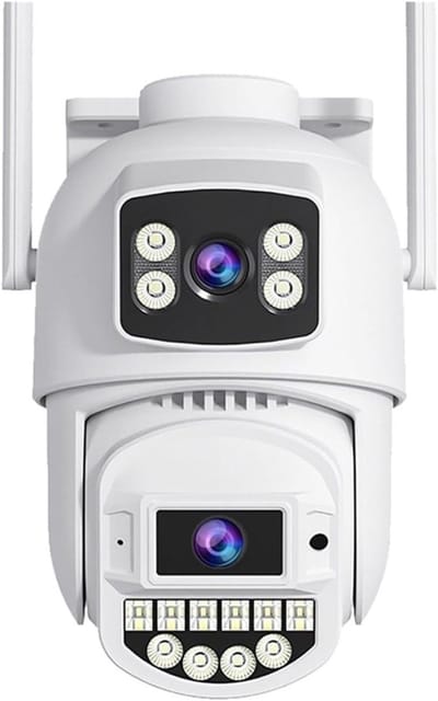 Beveiligingscamera - Wifi Camera - Buiten Bewaken - Drie Lenzen - 8MP 4K - Wit