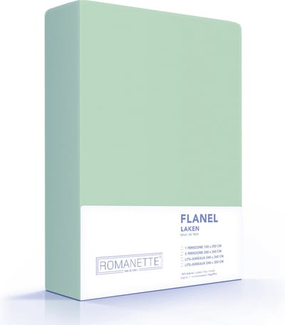 Romanette 100% Luxe Flanel Laken - Eenpersoons (150x250 cm) - Groen