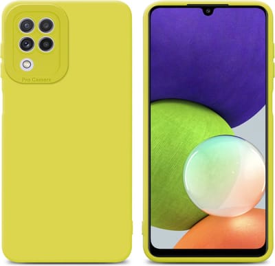 Cadorabo Hoesje geschikt voor Samsung Galaxy A22 4G in FLUID GEEL - Beschermhoes gemaakt van flexibel TPU silicone Cover Fluid Case