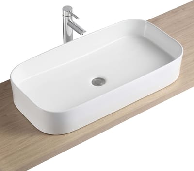 Wastafel Keramiek - Badkamer wasbak - Dagelijks gebruik - Ruim formaat - 75 cm breed - Wit