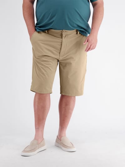 LERROS Sportieve chino-shorts van nylonmix in grote maten , Maat: 42 , Kleur: MEDIUM KITT , 92% nylon, 8% elastaan