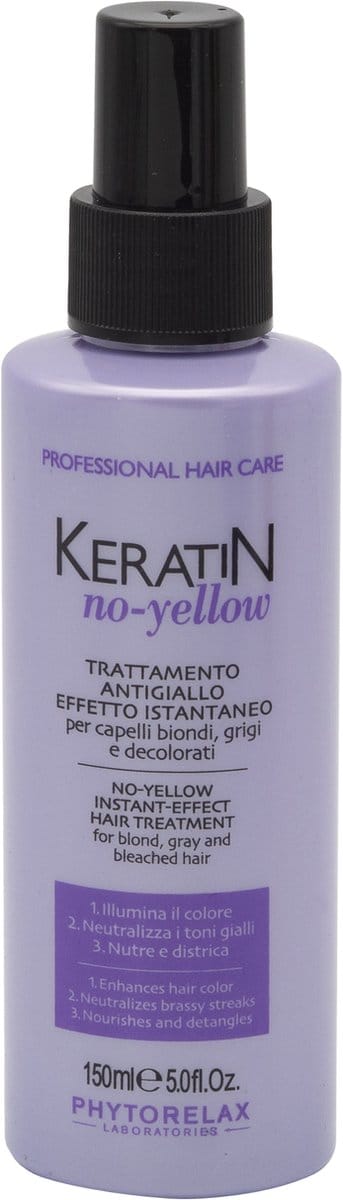 Phytorelax Keratin No Yellow Hair Spray – Instant Effect Haarspray – voor Blond, Grijs of Gebleekt Haar – 150ml