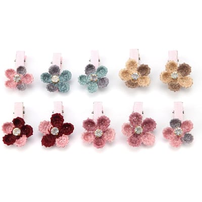 10/lot Accessoires pour Cheveux pour Animaux de Compagnie Chiot Chien Chat Toilettage Épingles à Cheveux Florales Barrettes à Cheveux gray