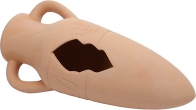 Hobby Keramische amfora aquariumdecoratie beige | schuilplaats en paaigrot L - 28CM