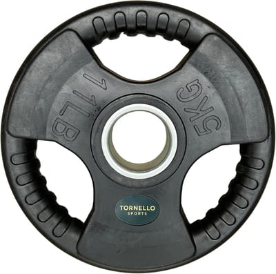 Tornello sports Tri-Grip 5 kg plaat met rubberen coating