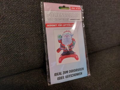 Kerst Folieballon - Kerstman Folieballon | 45 cm Folieballon Kerstman - Snel opblaasbaar - Kerstdecoratie Folieballon Kerst