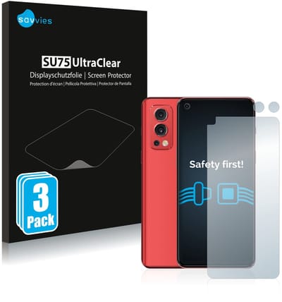 Savvies - Screenprotector voor OnePlus Nord 2 5G (Voor+Camera) - Folie Beschermfolie transparant 6 Stuks