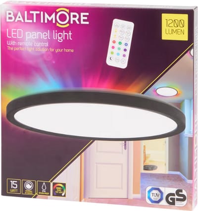 Baltimore paneelverlichting met afstandsbediening - Keuze uit 4000K wit hoofdlamp-verlichting en RGB bovenverlichting