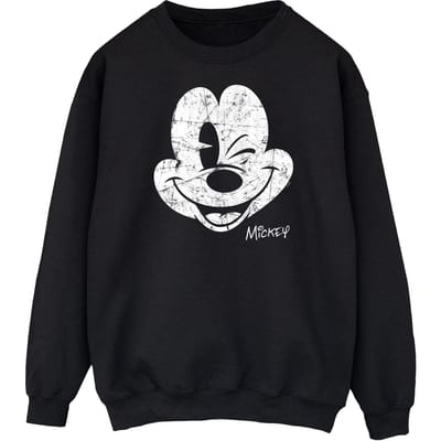 Disney Heren Mickey Mouse Gezicht Sweatshirt (Zwart)