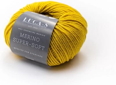 Brei-Haakgaren Luca-s - Supersoft 100% Merino - 09 - Mustard - Mosterd - bol van 50 gram
