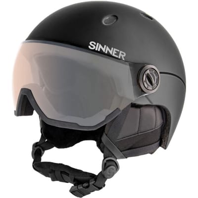 Sinner Titan Visor Trans+ Skihelm Met Vizier 2023 | Orange Cat 1-3 | Matte Black | Maat: 52 - 54 cm