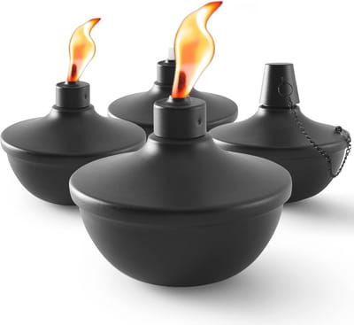 Metalen tafelblad fakkels voor buiten - Citronella fakkels voor tuin en terras - Set van 4
