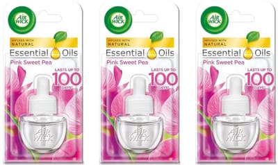 Air Wick Essential Oils - Plug in Refill - Pink Sweet Pea - Voordeelverpakking 3 x 19 ml