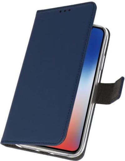 Booktype Telefoonhoesjes - Bookcase Hoesje - Wallet Case - Geschikt voor iPhone XS - X Navy