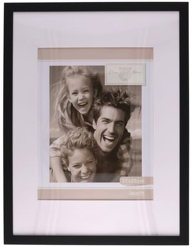 Gerimport Fotolijstje Paris - 30 x 40 cm - zwart - met passe partout - 22 x 28 cm - hout