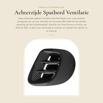 Dailygoods- Spatbord Achterzijde Vervanging - Achterspatbord - Ventilatiebekleding - ABS - Koolstofvezelstijl - Montage met dubbelzijdig plakband - Ventilatiebezel