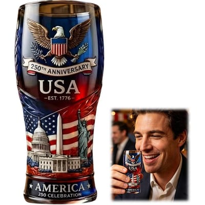 VS 250ste Verjaardag Bierglas Reliëf 1776 - Patriottische Drinkbeker Amerikaanse Adelaar Vlag Decor Cadeau Voor Papa Mannen black