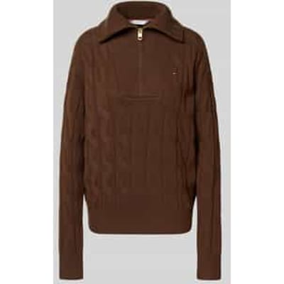 Relaxed fit schipperstrui van pure wol met kabelpatroon