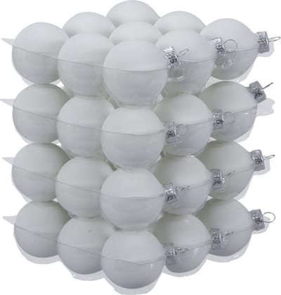 Othmar Decorations Kleine kerstballen - 36x st - wit - mat - D4 cm - glas - kerstversiering