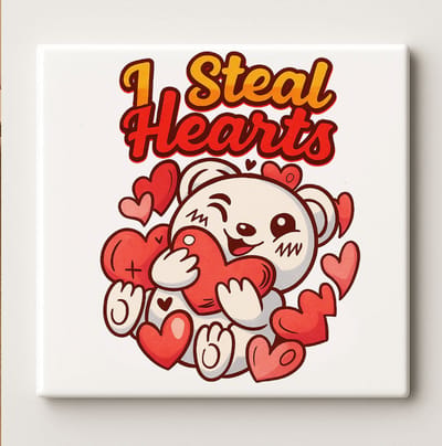 I Steal Hearts Beer Art Tegel – 15x15cm Schattige Romantische Keramische Wanddecoratie, Lief Cadeau Idee