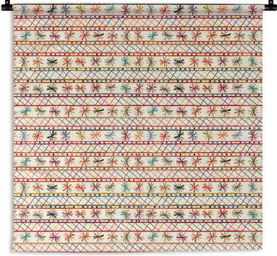 Wandkleed - Wanddoek - Regenboog - Zuid-Amerika - Patronen - 180x180 cm - Wandtapijt